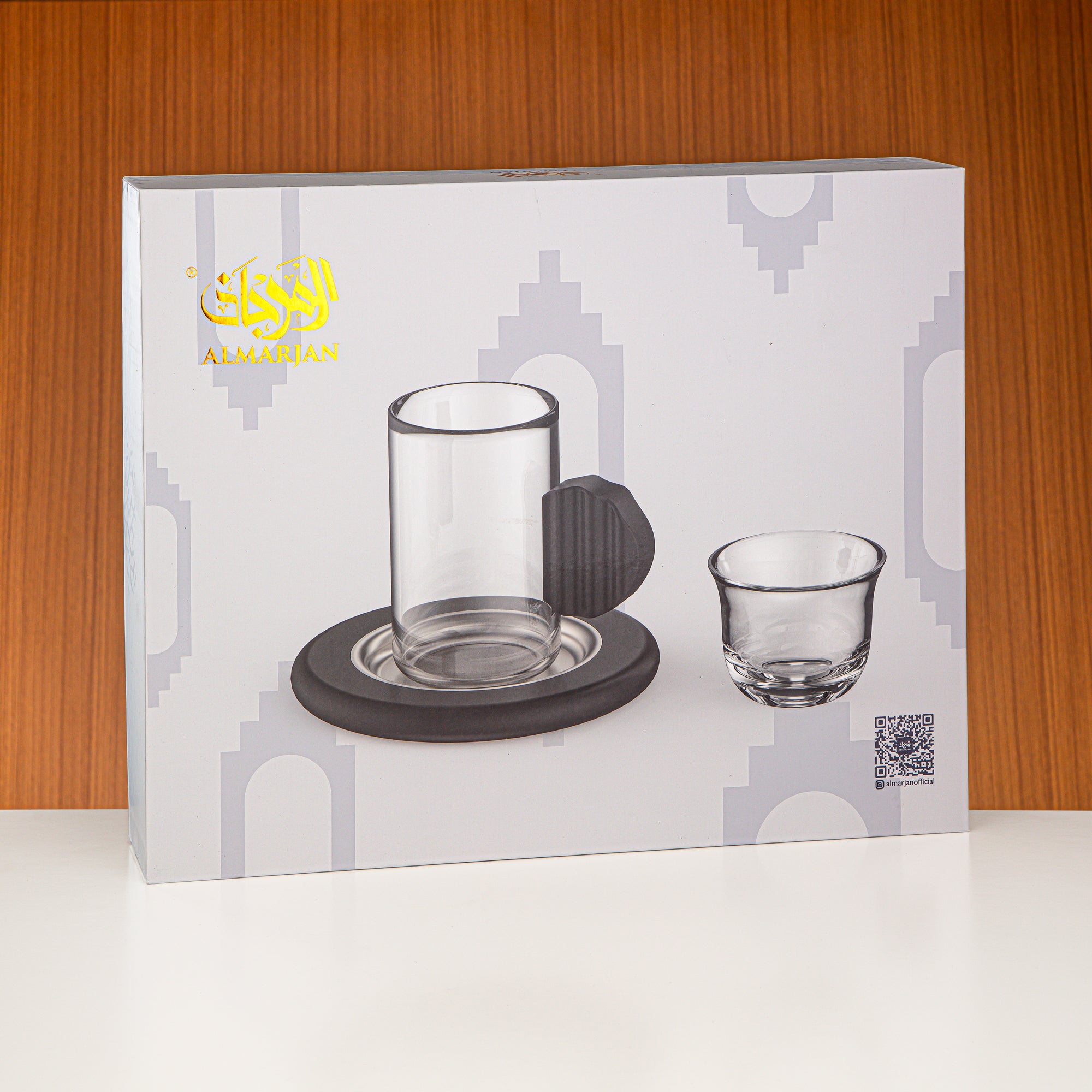 Almarjan Tea & Coffee Set 18 Pieces Silver & Gold