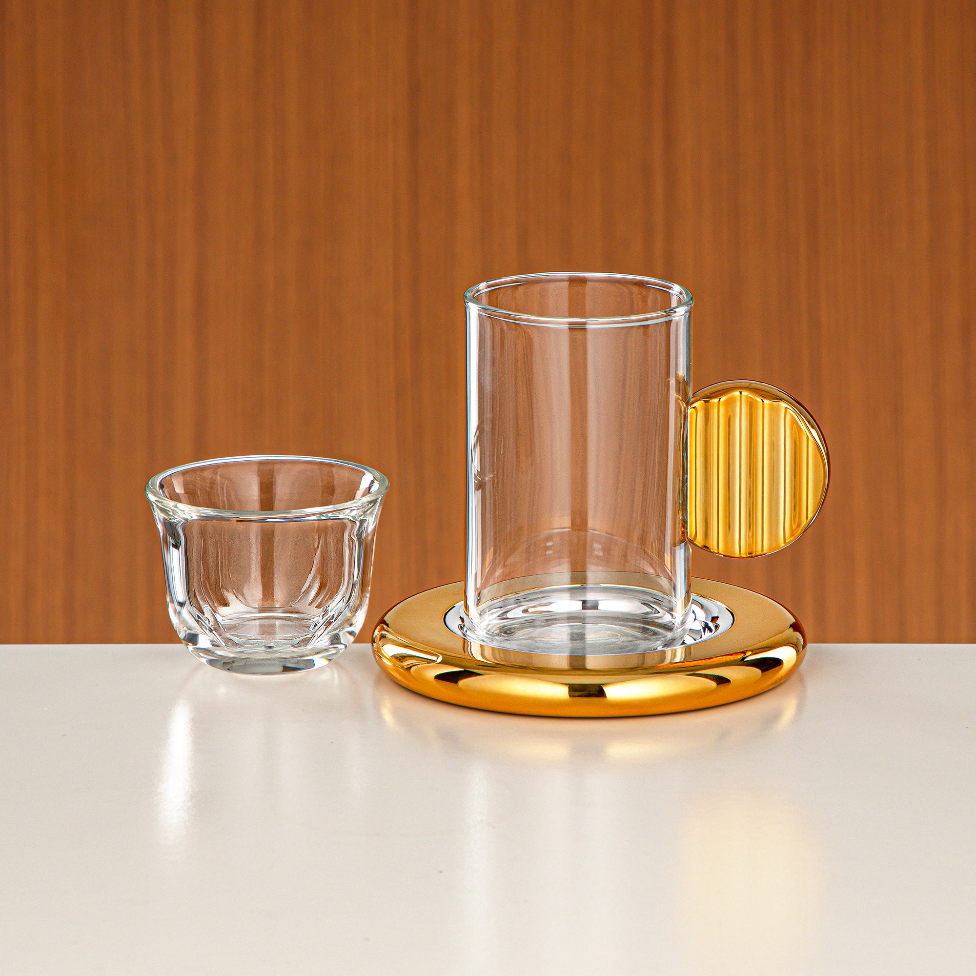 Almarjan Tea & Coffee Set 18 Pieces Silver & Gold