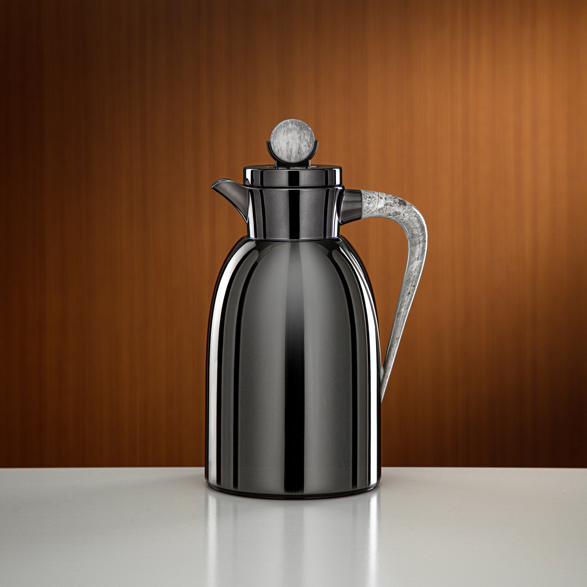 Almarjan Vacuum Flask 1.3L Gun Black & Marble