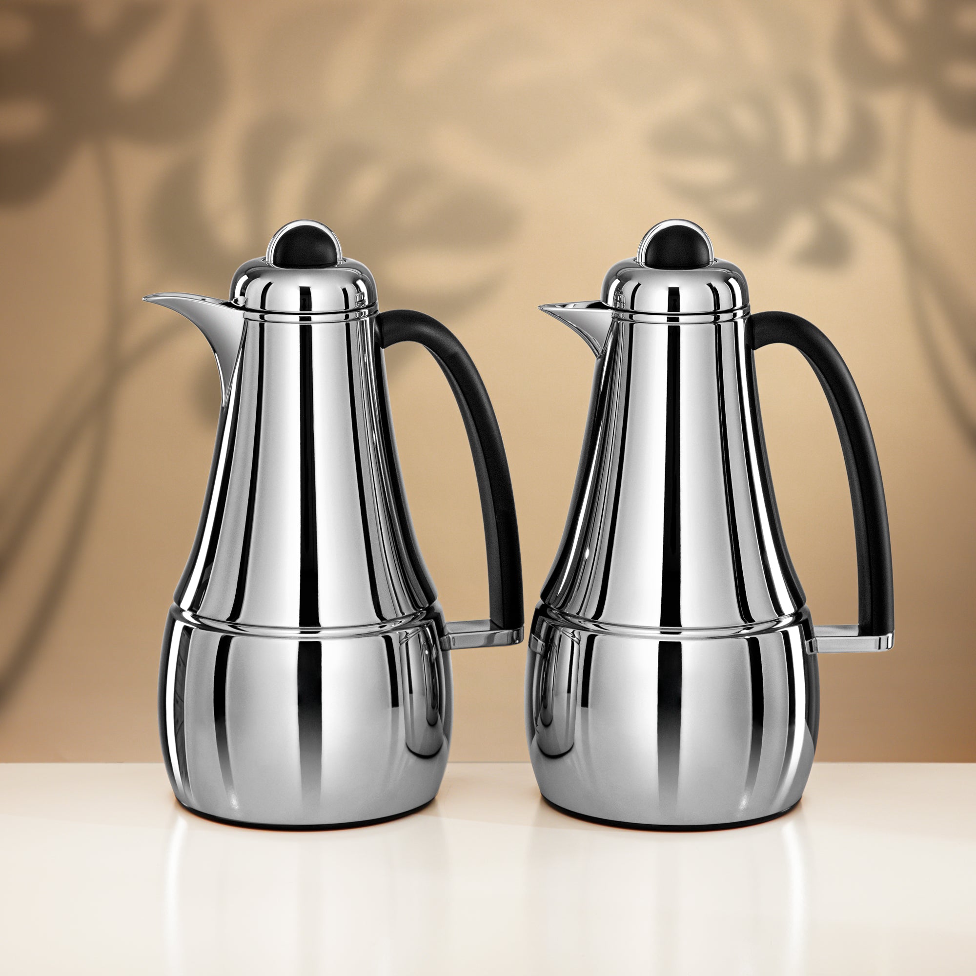 Almarjan Vacuum Flask Set 1L + 1L Silver & Black