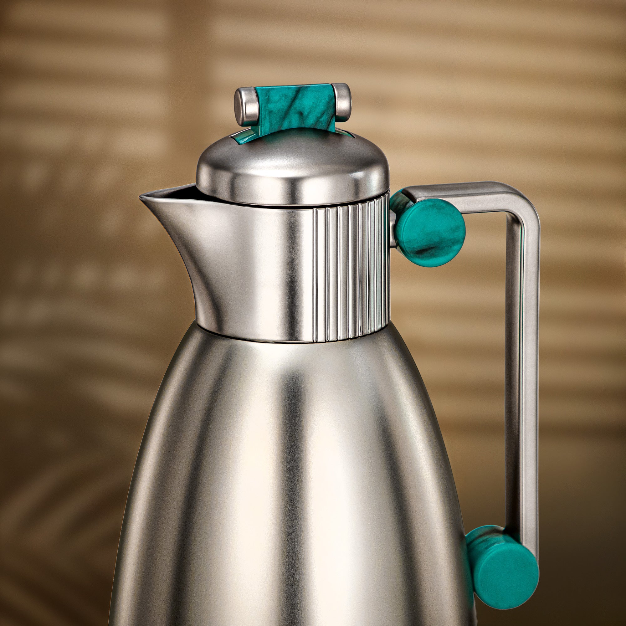 Almarjan Vacuum Flask Set 0.7L & 1L Matt Nickel & Tiffany Green