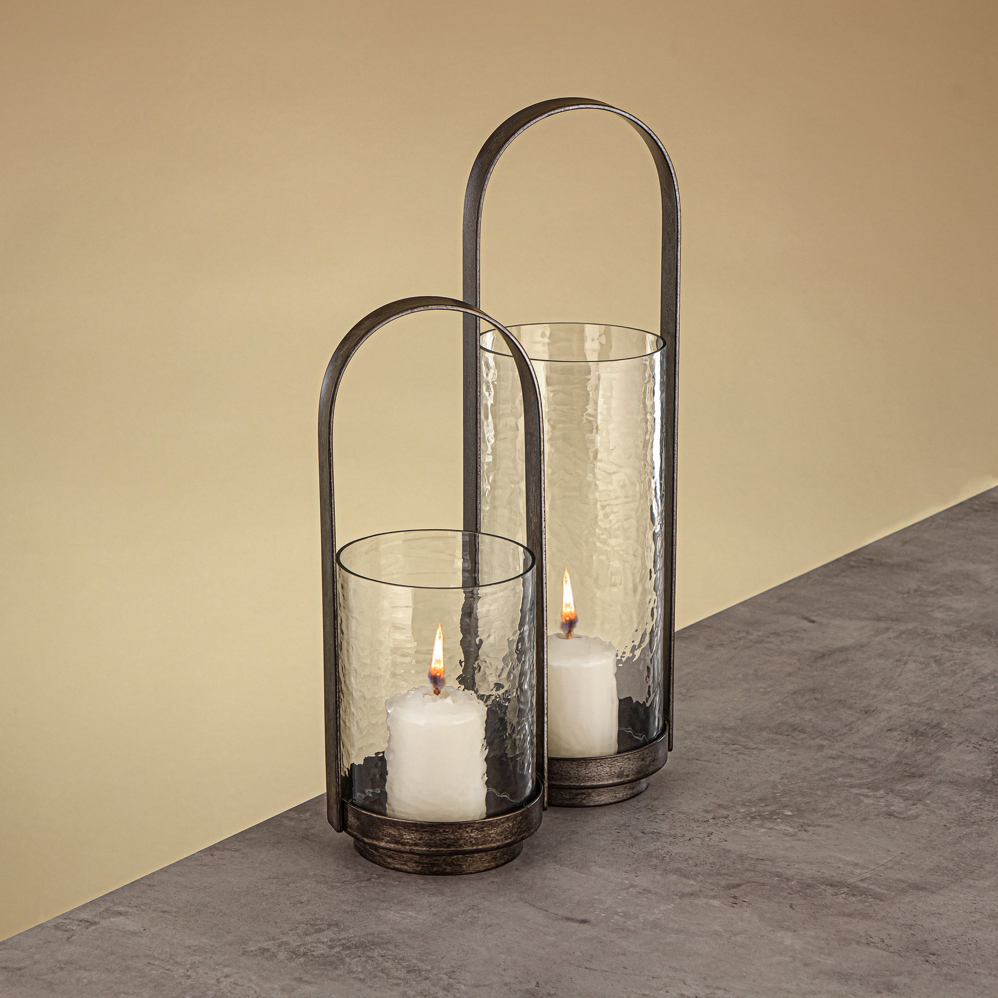 فانوس المرجان الإعصاري 32 سم فضي عتيق