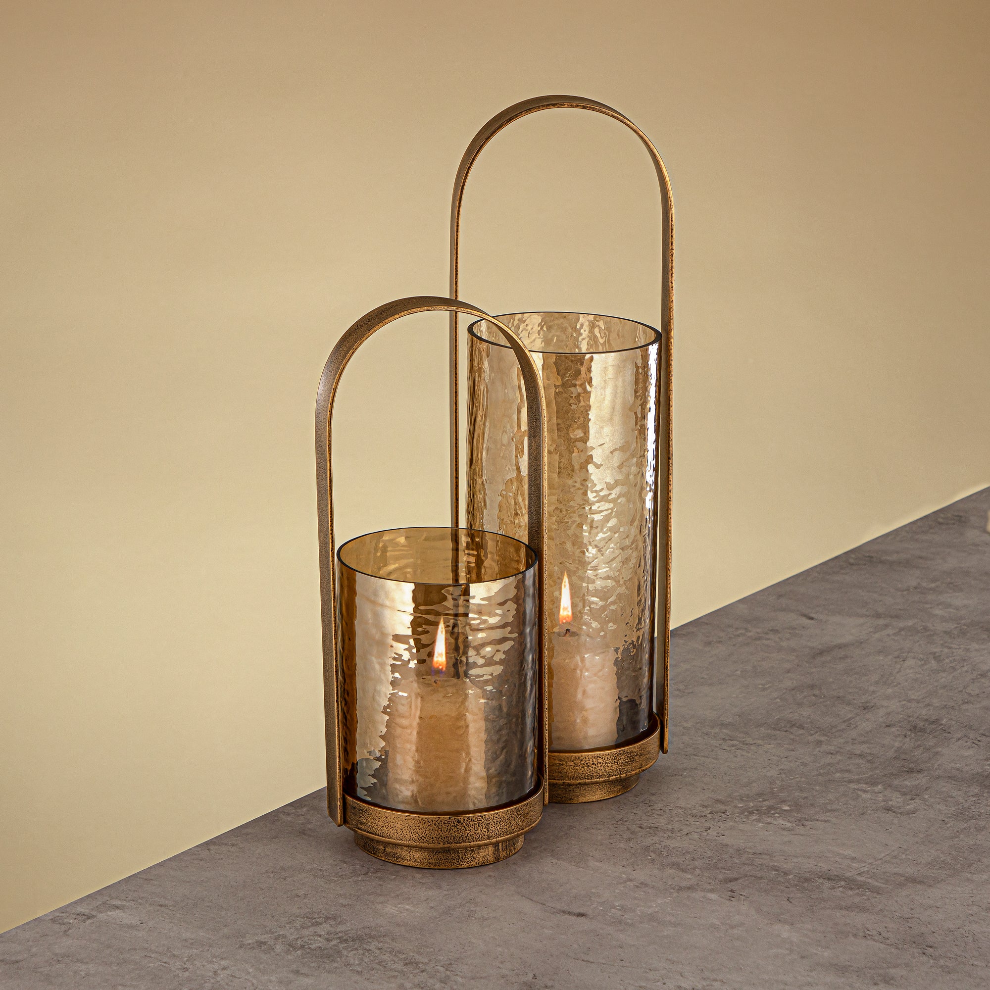 فانوس المرجان هوريكان 42 سم ذهبي عتيق