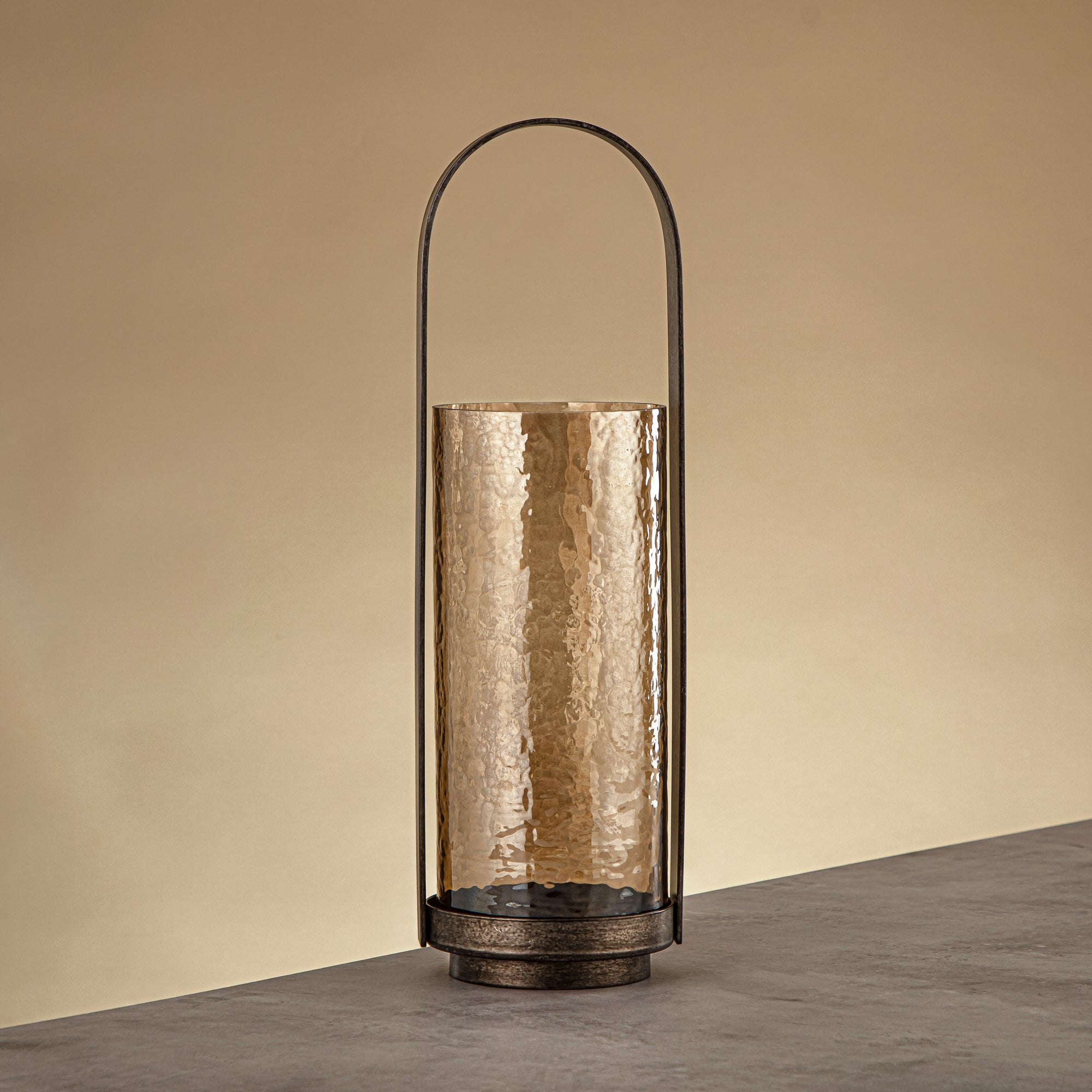 Almarjan Hurricane Lantern 42cm Vintage Silver