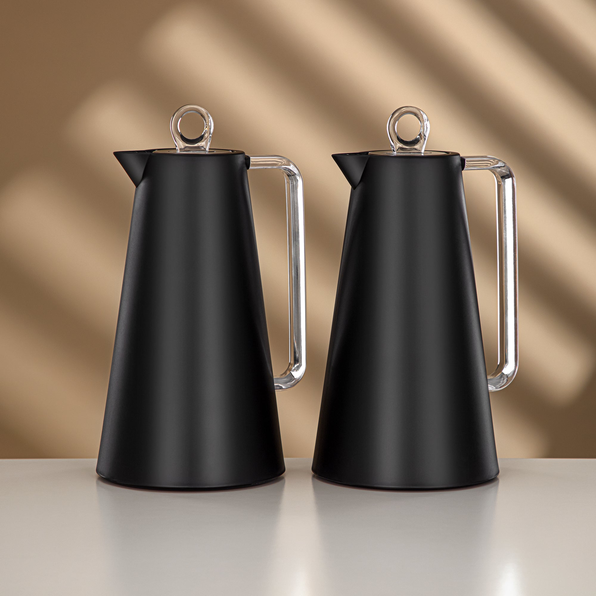 Almarjan Vacuum Flask Set Black & Transparent