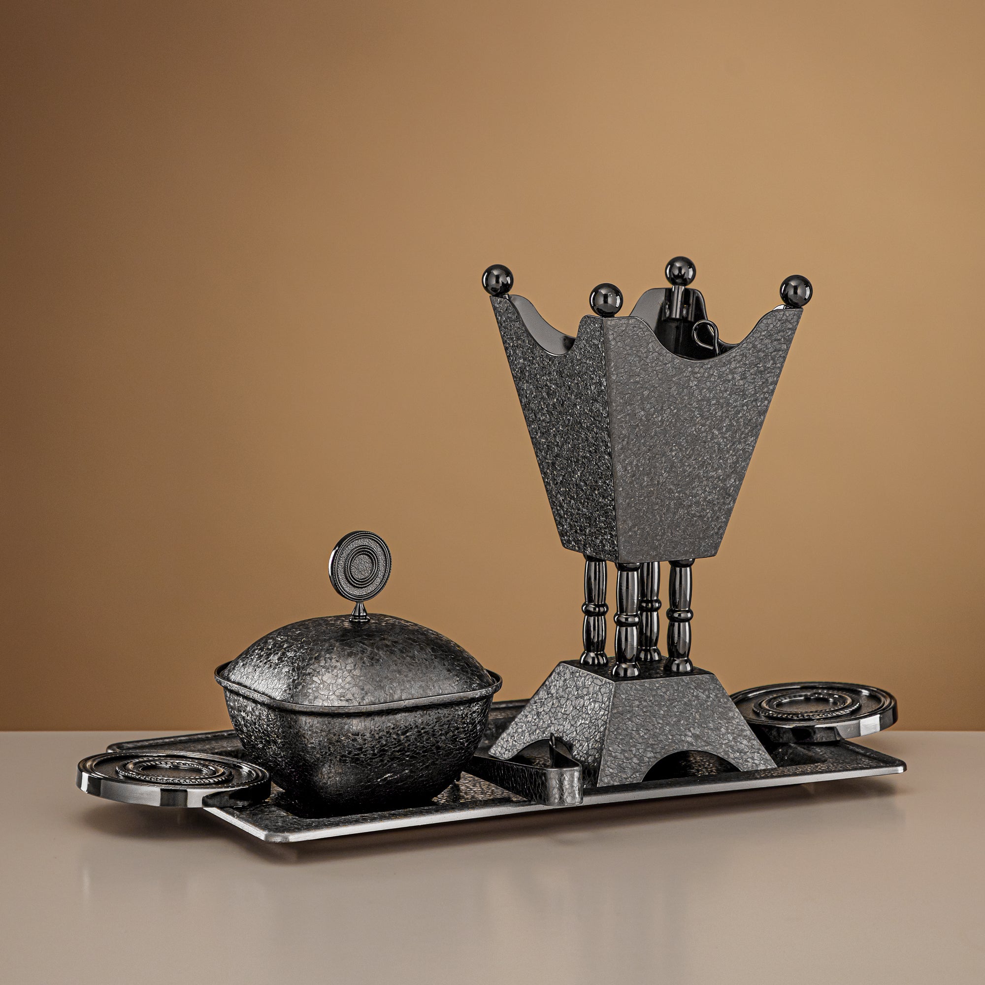 Almarjan Incense Burner Set 3-Piece Black