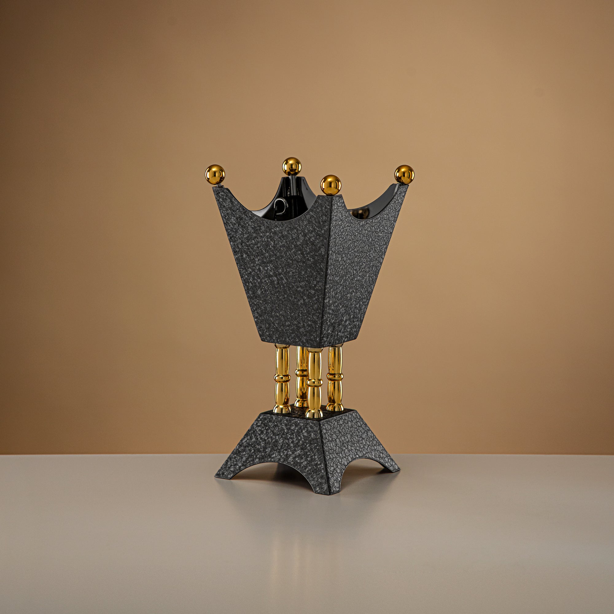 Almarjan Incense Burner Black & Gold 22cm