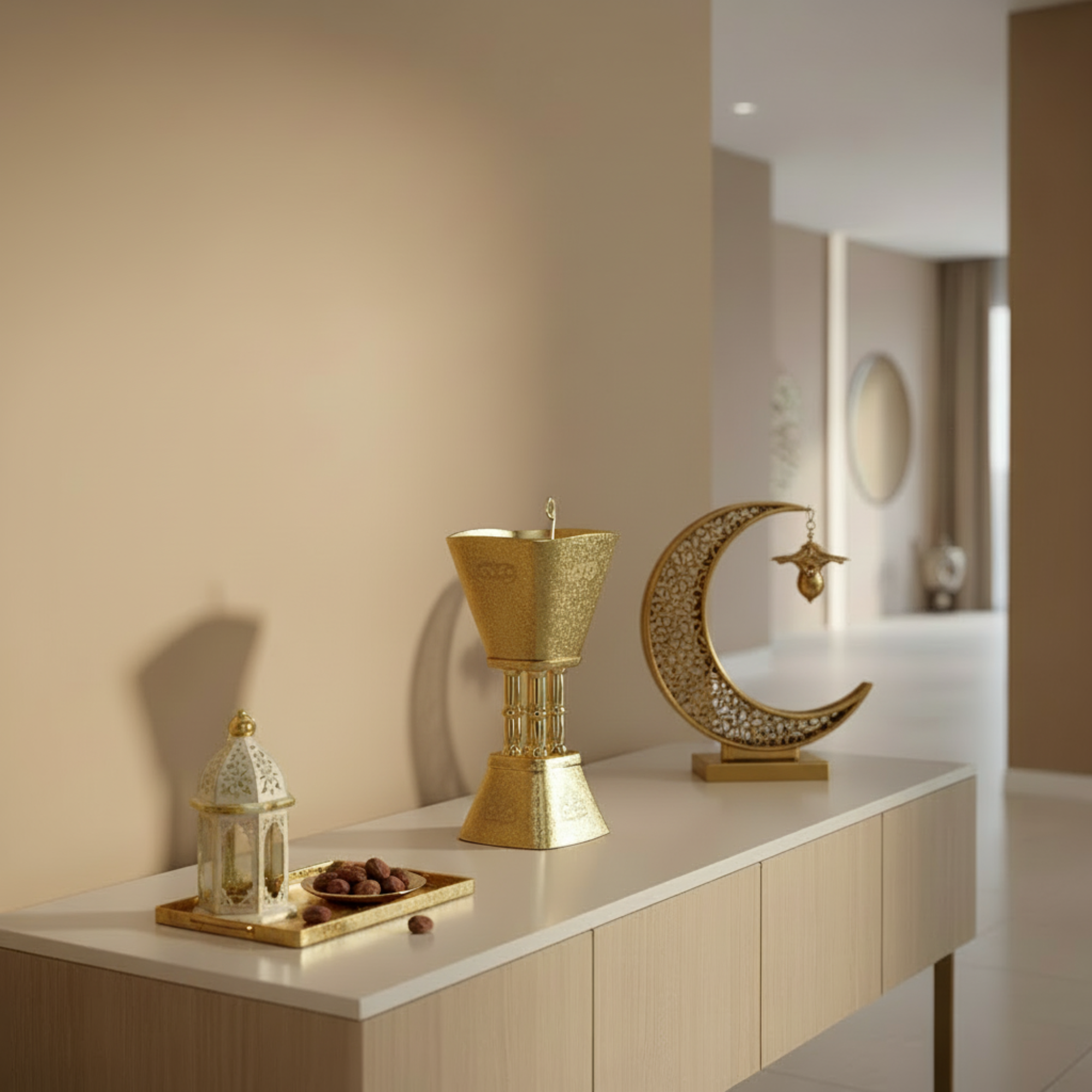 Almarjan Incense Burner Copper Crackle 18cm