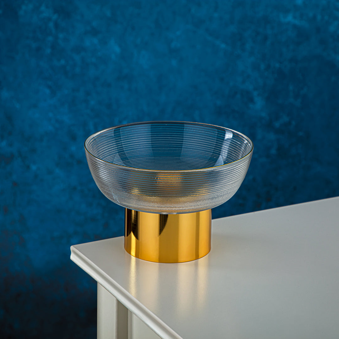 Almarjan 19 CM Serving Bowl With Stand Gold - KMT0405-G