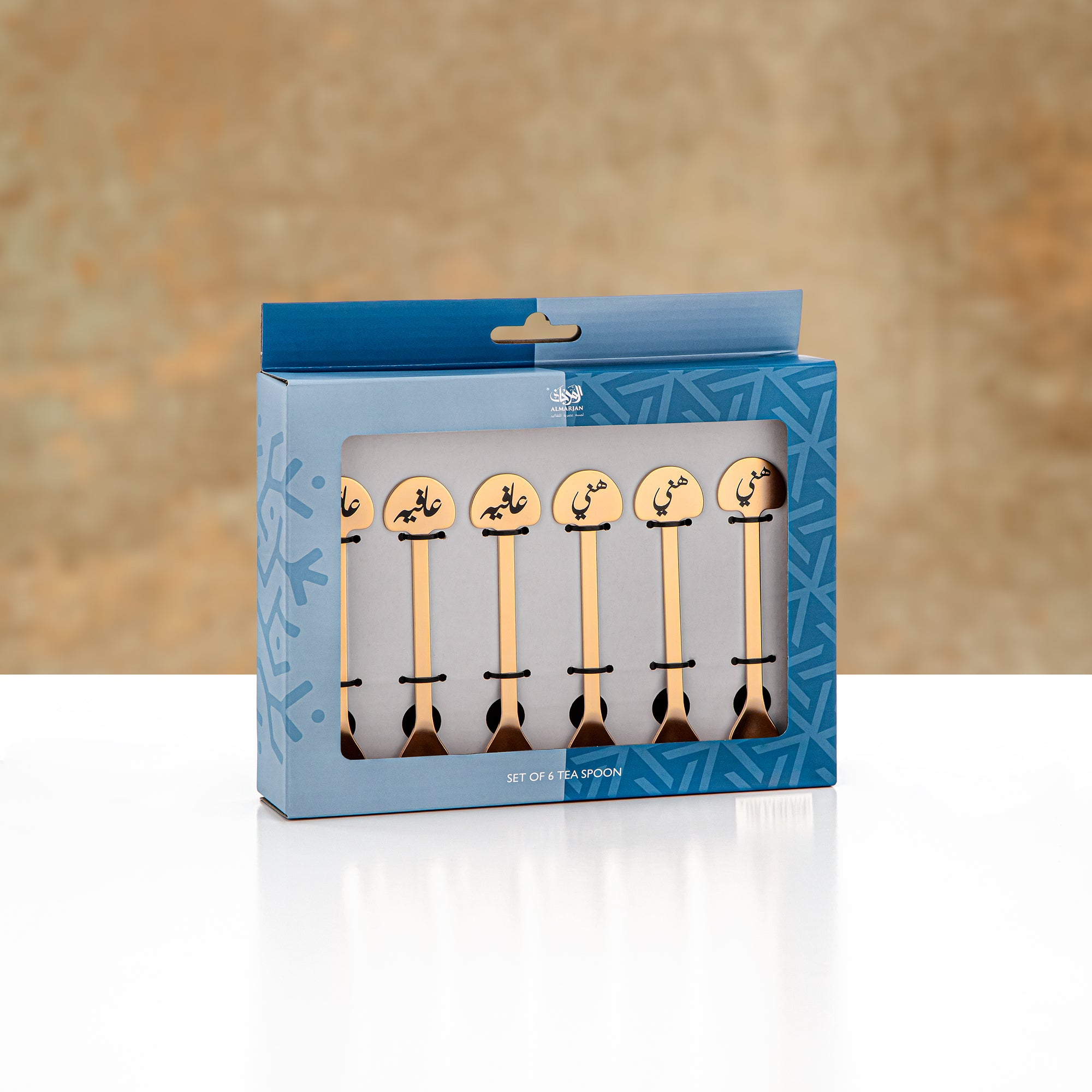 طقم ملاعق شاي المرجان، 6 قطع، أسود غير لامع