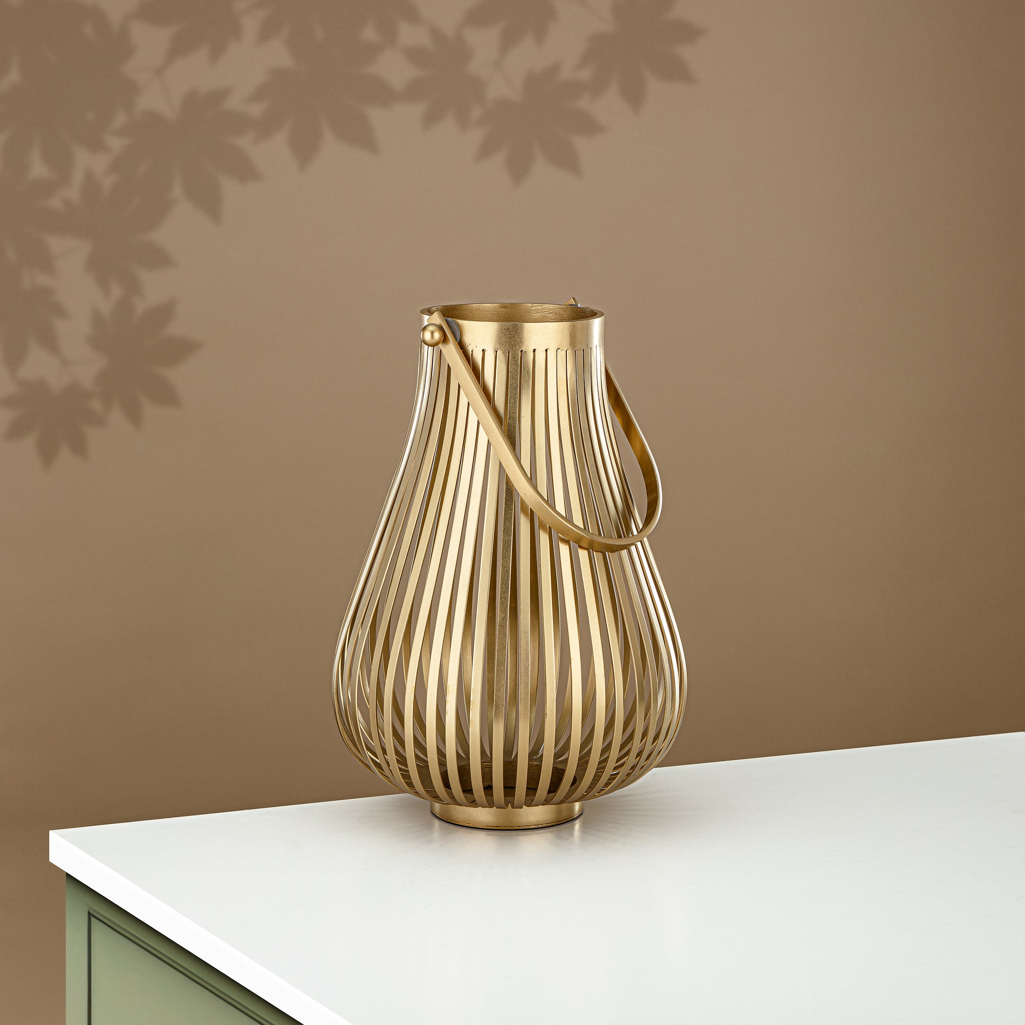 Almarjan Floor Lantern, 36CM, Indoor, Matt Gold (MD-3035 A) - Ramadan Decoration