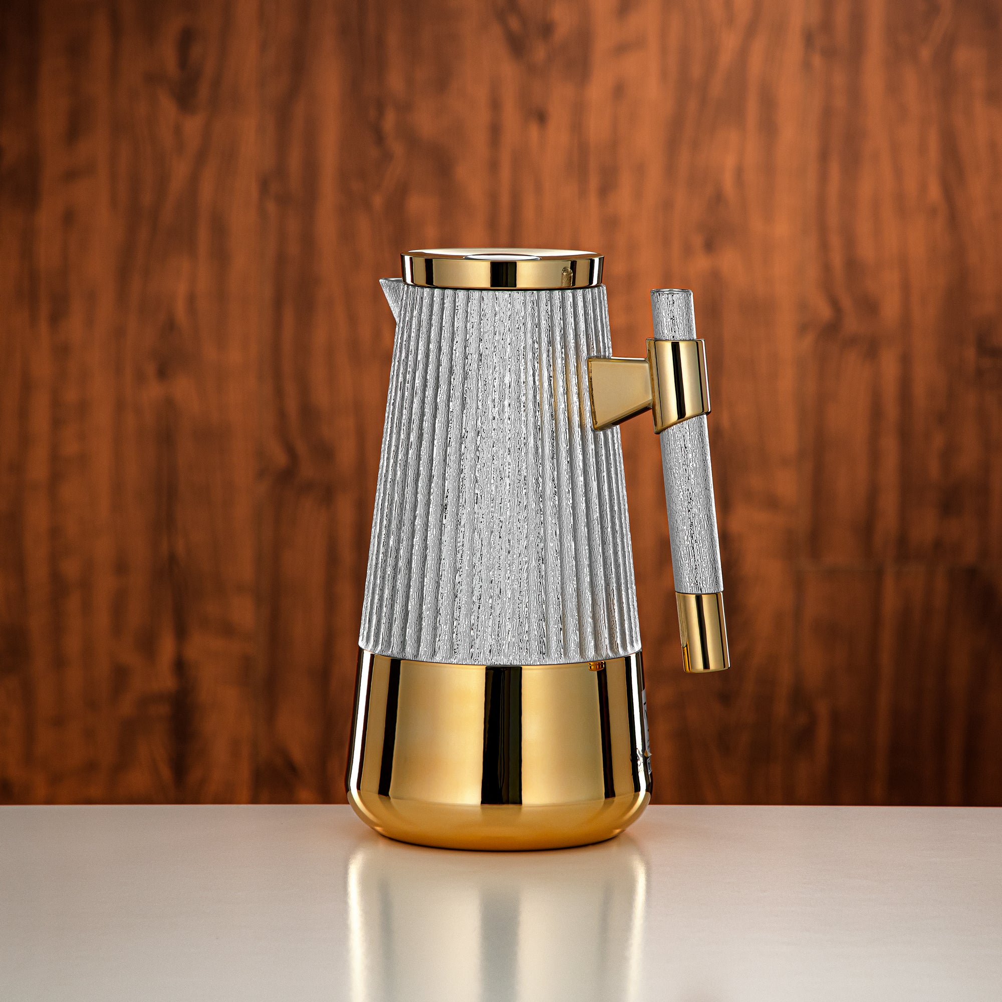 Almarjan Vacuum Flask Set 1L + 1L Silver & Gold