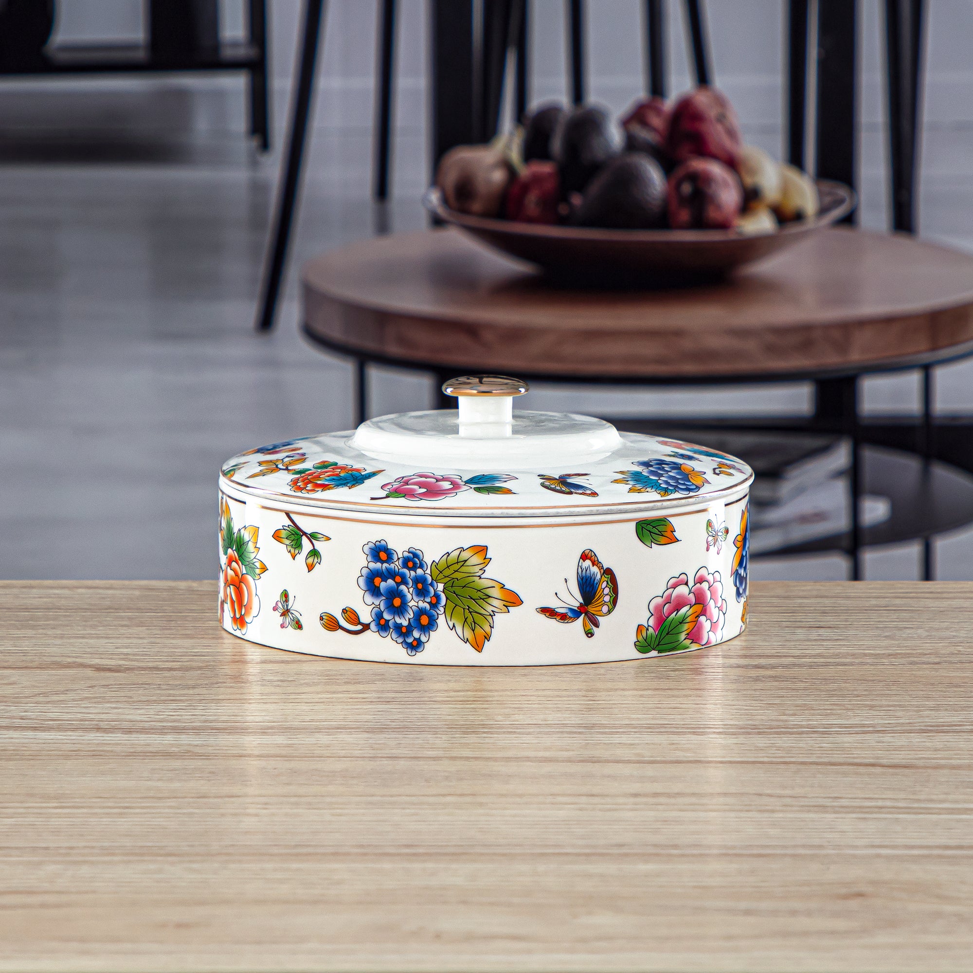 Almarjan 18 CM Fonon Collection Porcelain Bowl With Cover - 2070