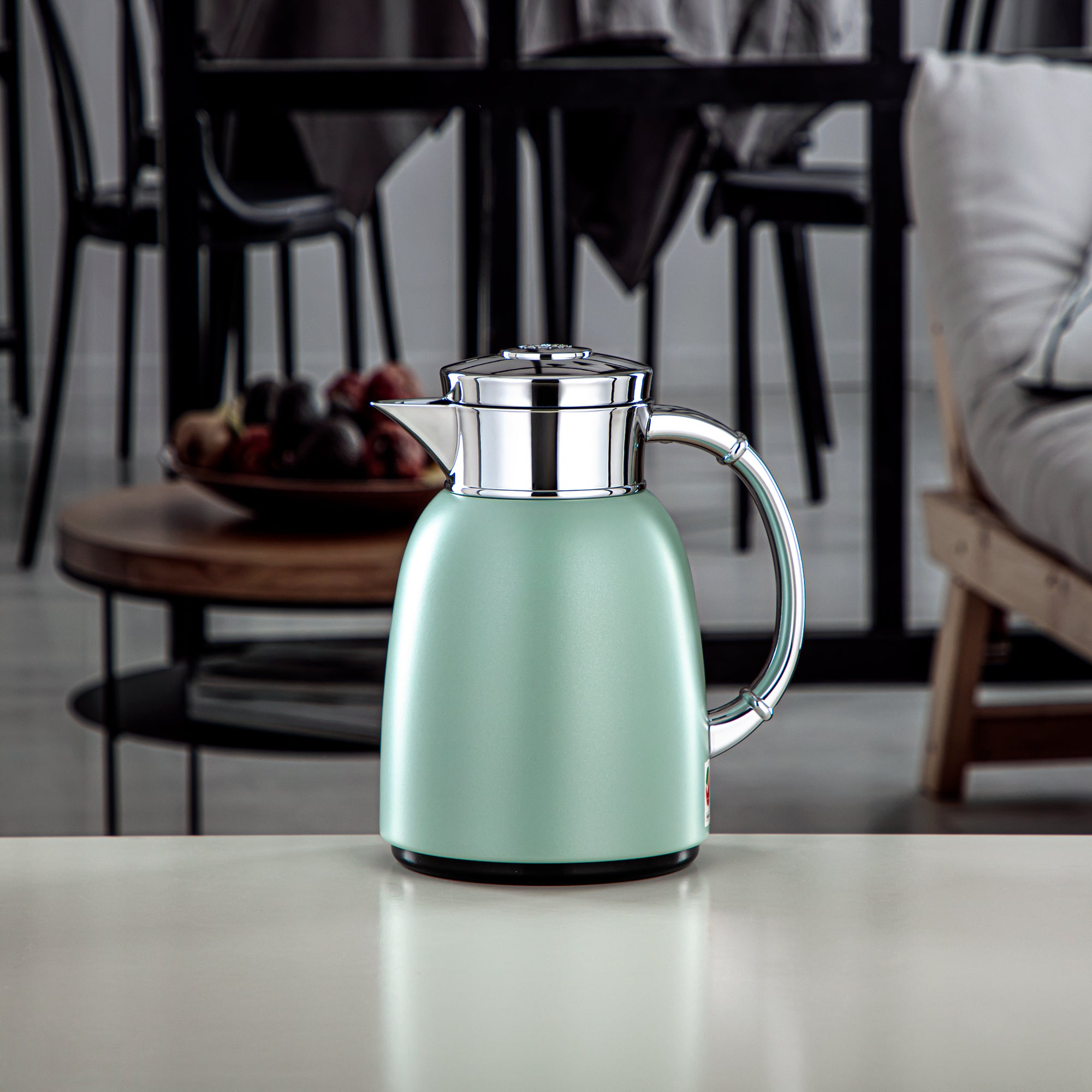 Almarjan Classic Vacuum Flask 0.65L (QVC-0650Q405YZC) - Push Button, Light Green | Modern Serveware