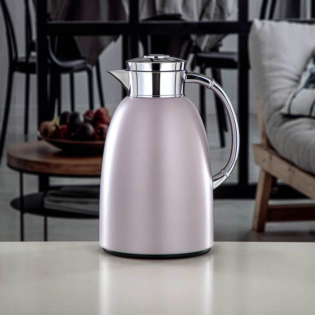 Almarjan Vacuum Flask 1.6L (QVC-1600Q404YZC) - Push Button, Light Grey | Modern Serveware