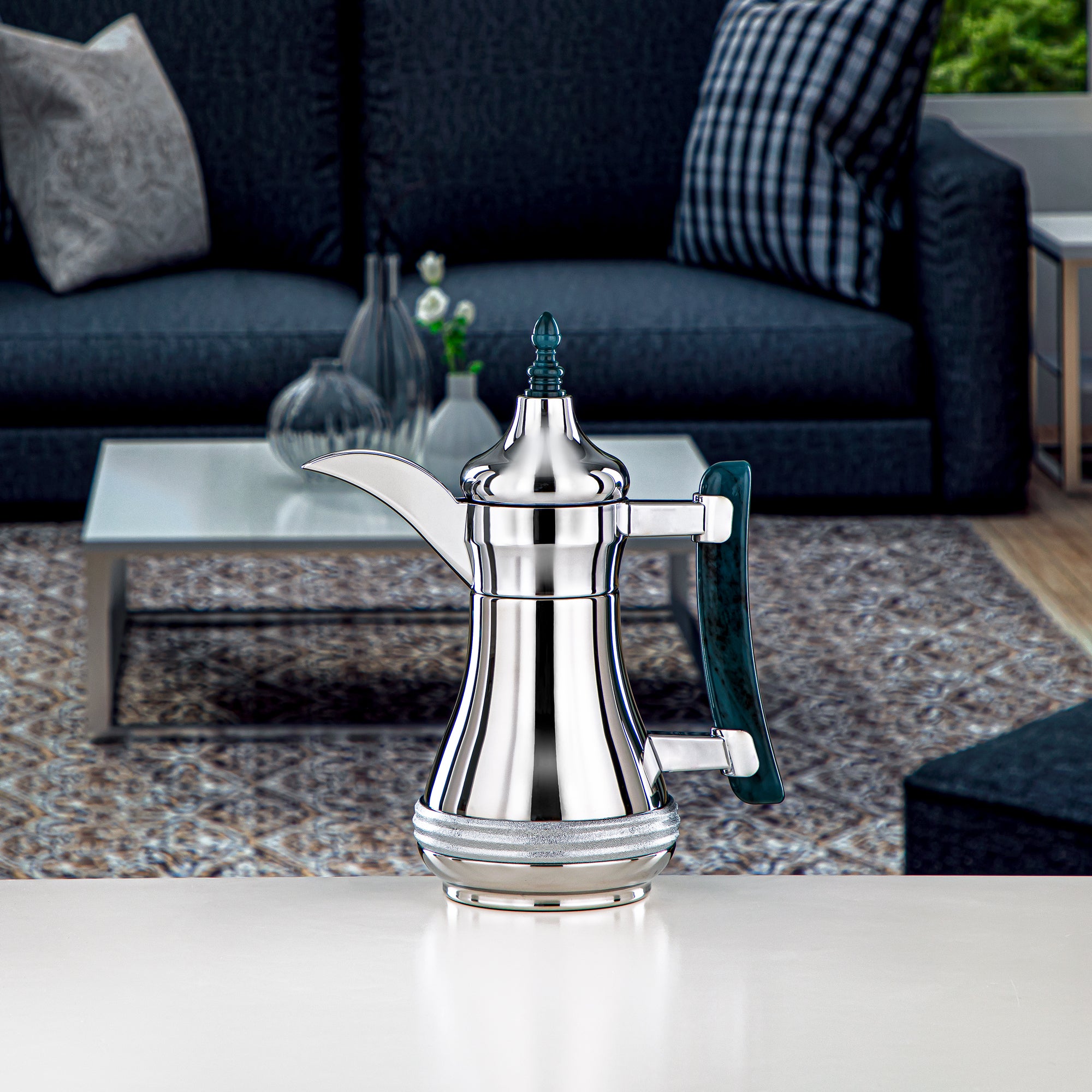 Almarjan 0.35 Liter Stainless Steel Vacuum Dallah Silver - SND-035CR-GBLM