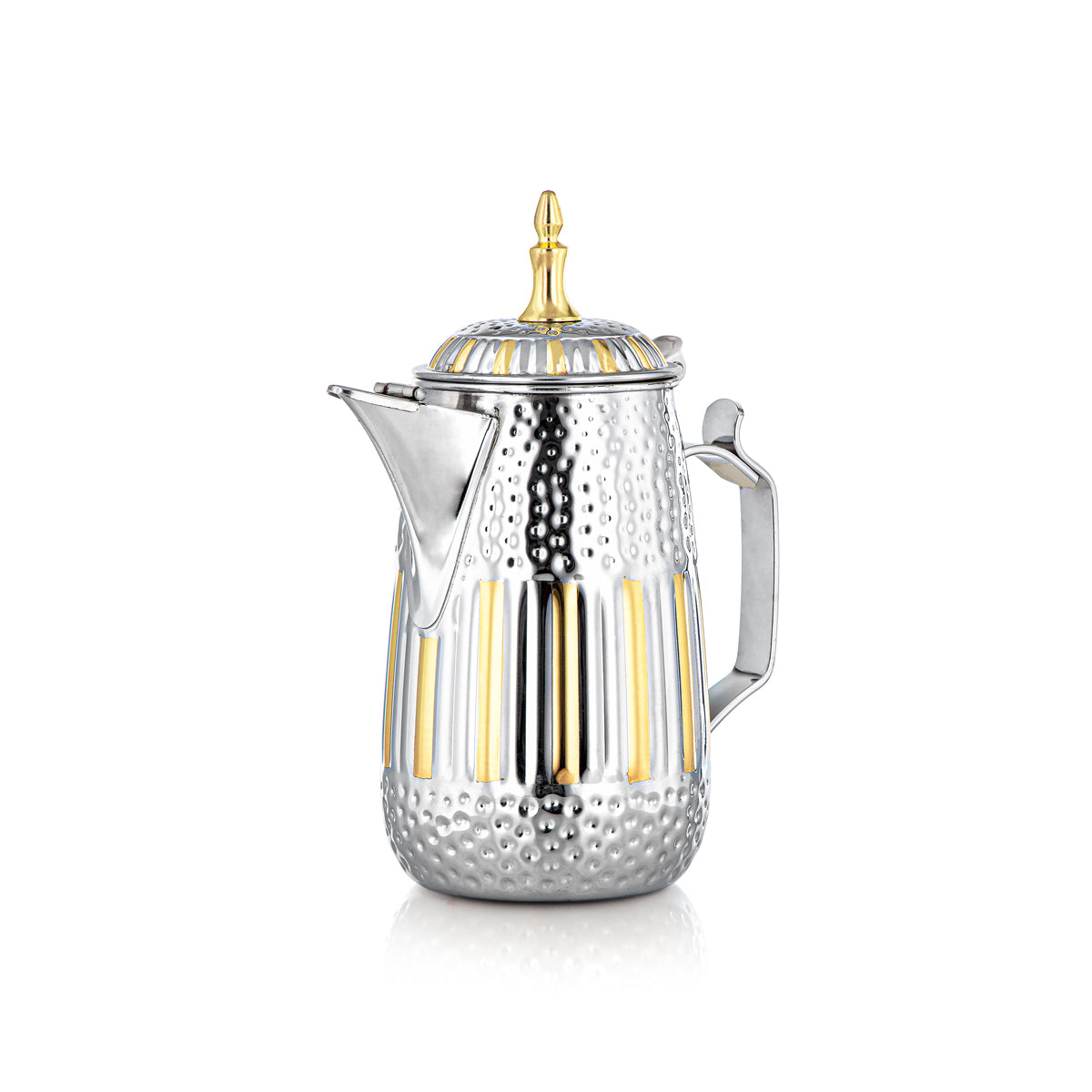 Almarjan 1 Liter Marabaa Collection Stainless Steel Milk Jug Silver & Gold - STS0010961