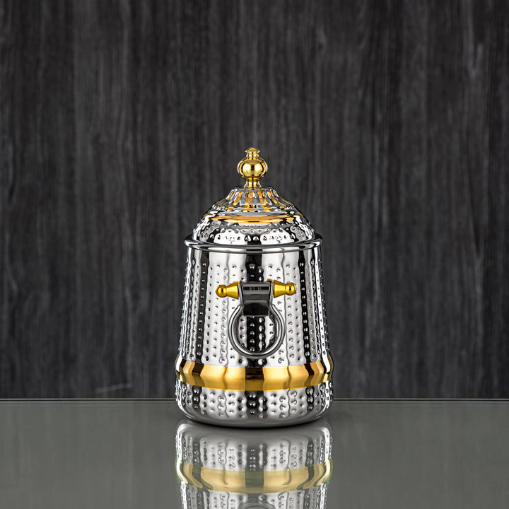 Almarjan 24 Ounce Barari Collection Stainless Steel Canister Silver & Gold - STS0013065