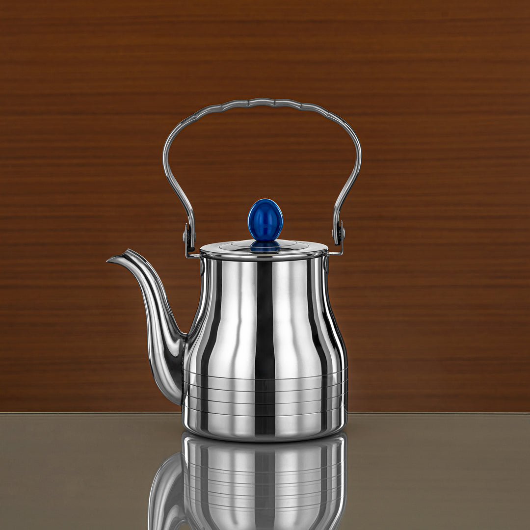 Almarjan 0.9 Liter Elegance Collection Stainless Steel Tea Kettle Silver & Blue - STS0013136