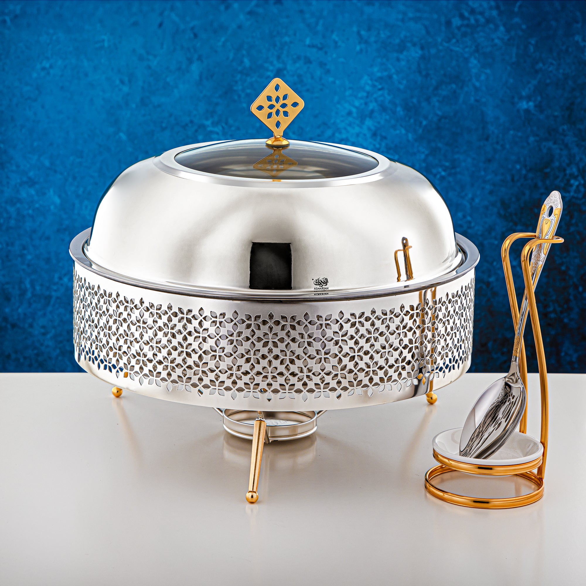 Almarjan 6500 ML Chafing Dish Silver & Gold - STS0013201