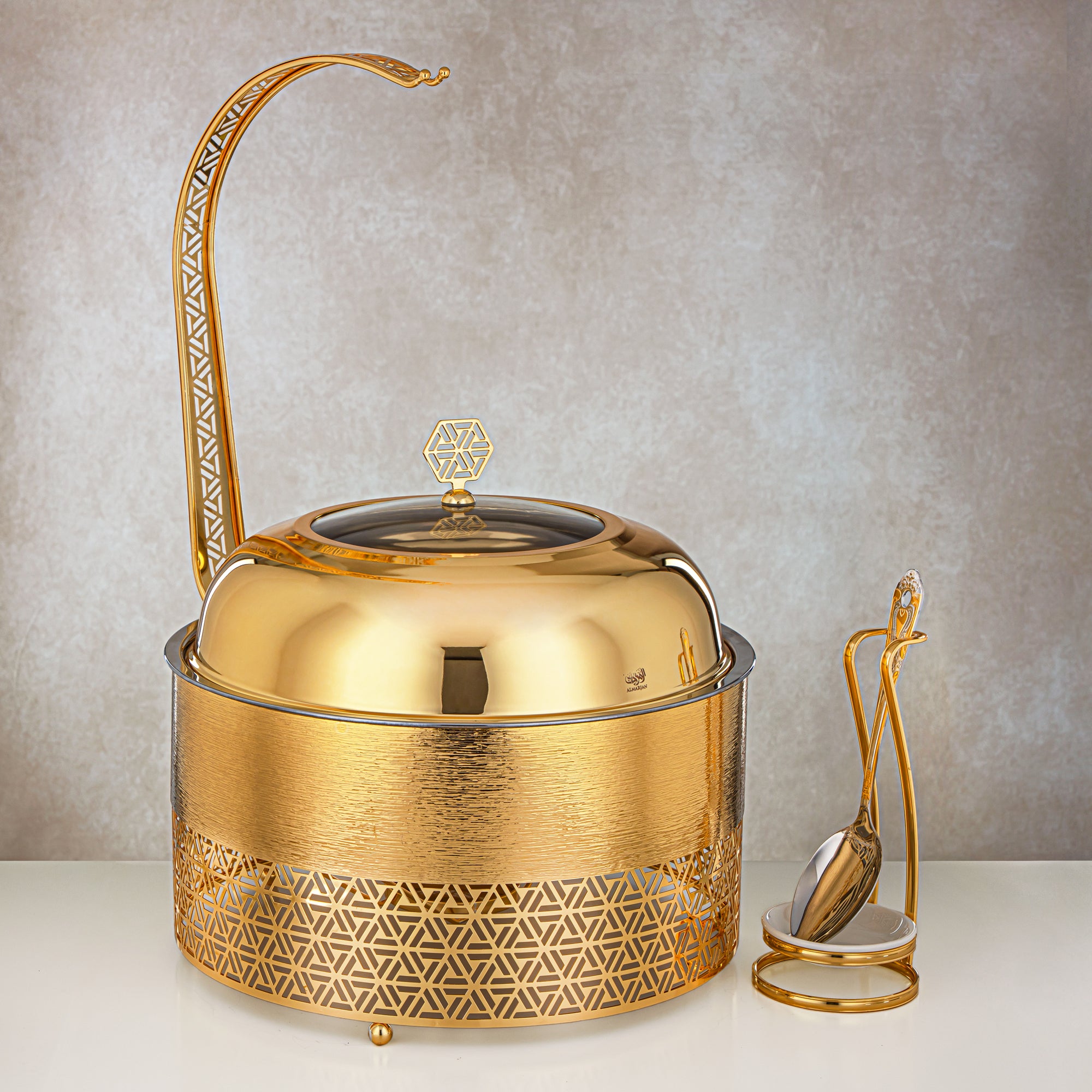 طبق تسخين المرجان 6500 مل ذهبي - STS0013205