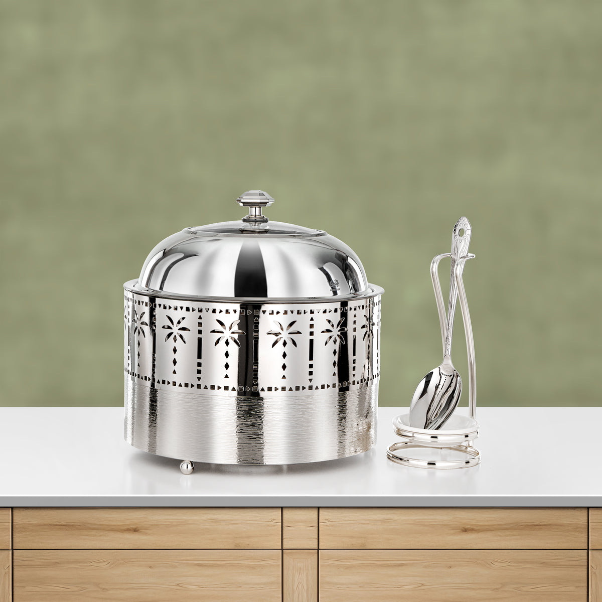 Almarjan 3L Chafing Dish, Brushed Silver