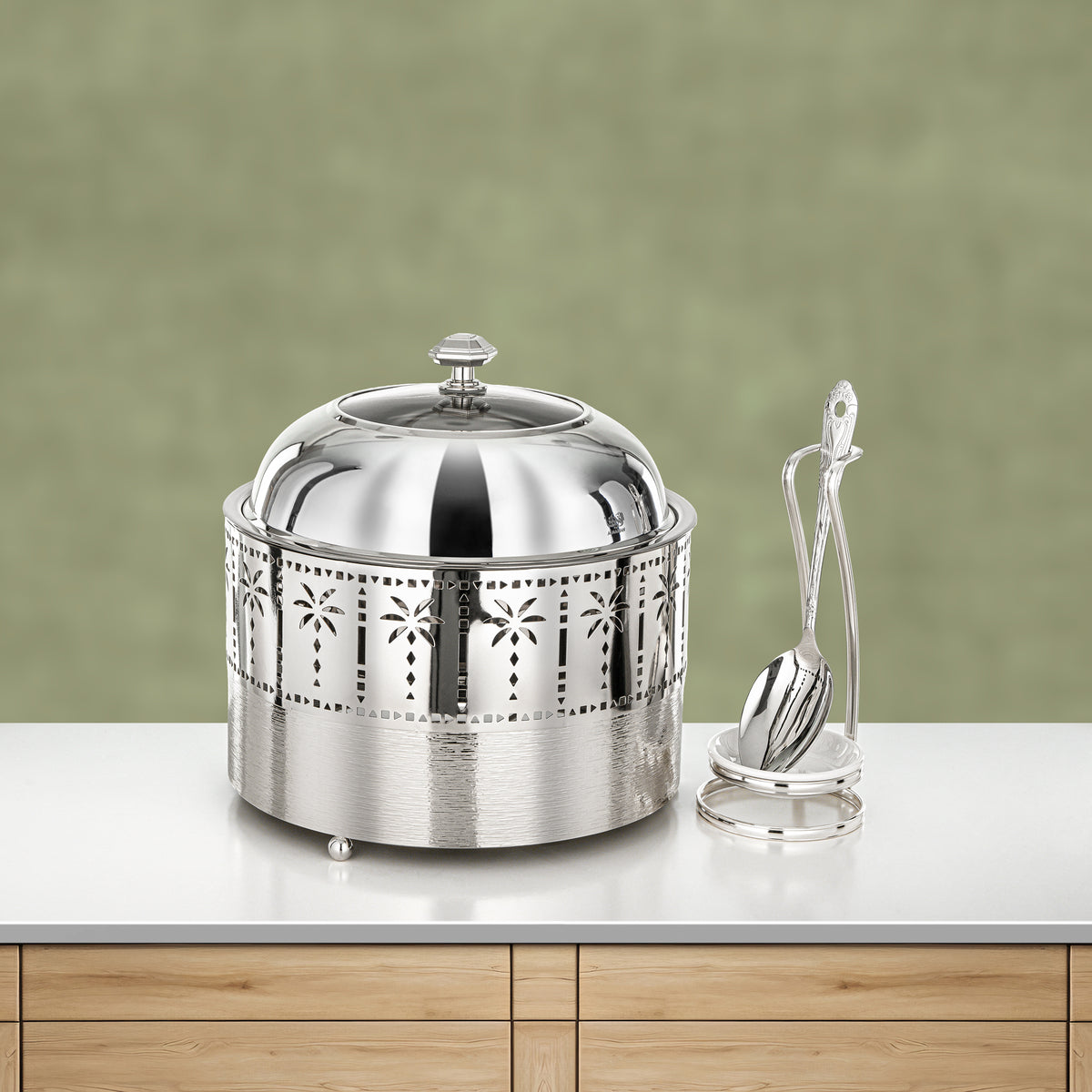 Almarjan 3L Chafing Dish, Brushed Silver