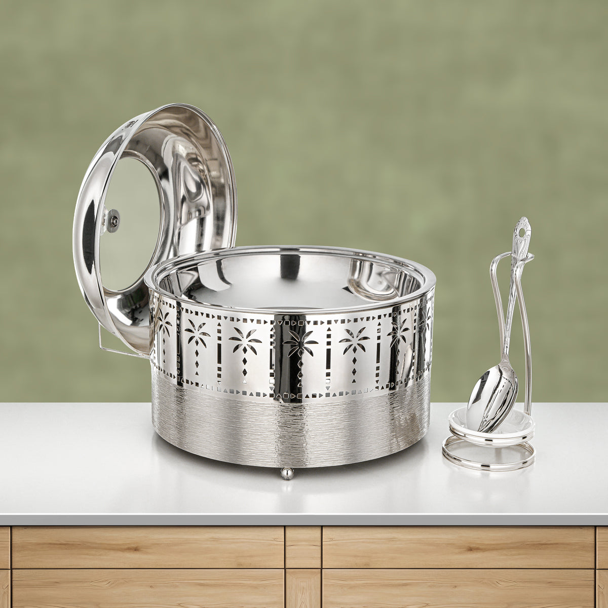 Almarjan 4L Chafing Dish, Brushed Silver