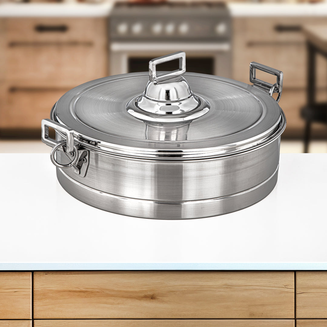 Almarjan 35 CM Lina Collection Stainless Steel Hot Pot Silver - H24P18