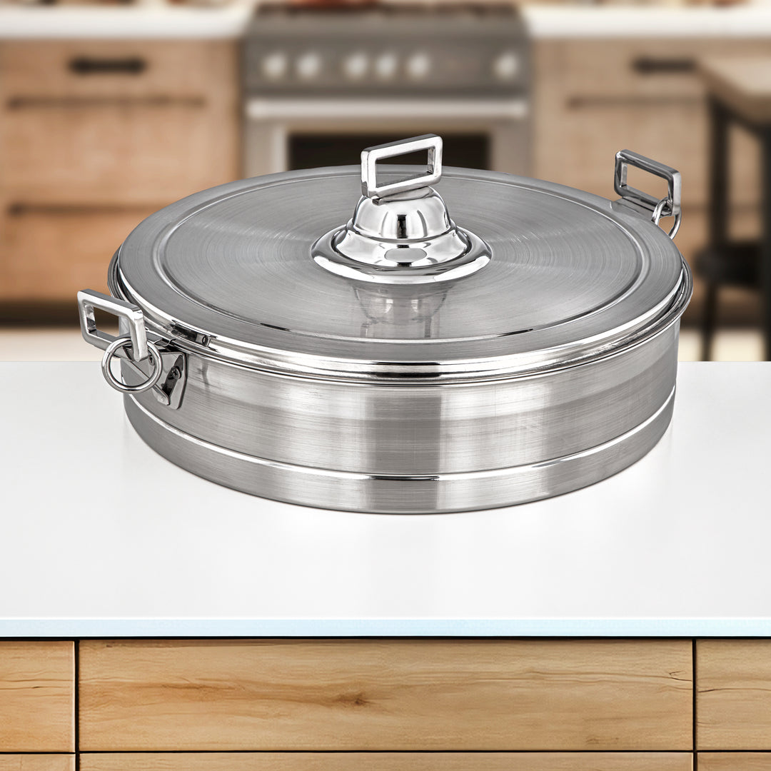 Almarjan 40 CM Lina Collection Stainless Steel Hot Pot Silver - H24P18