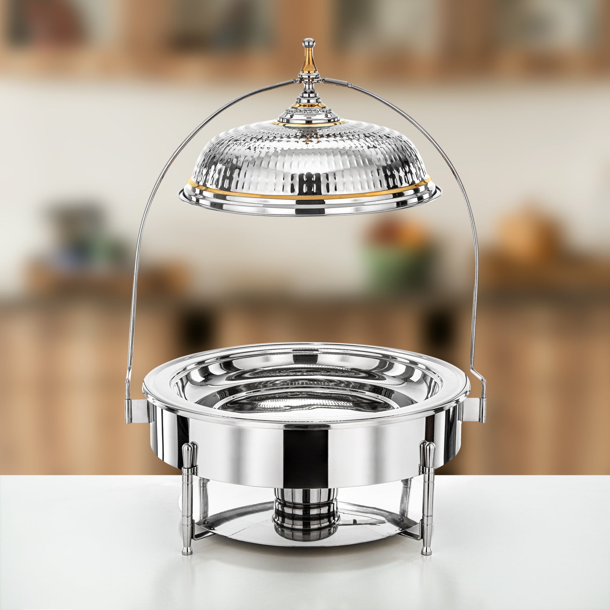 Almarjan Chafing Dish 50 cm Silver & Gold