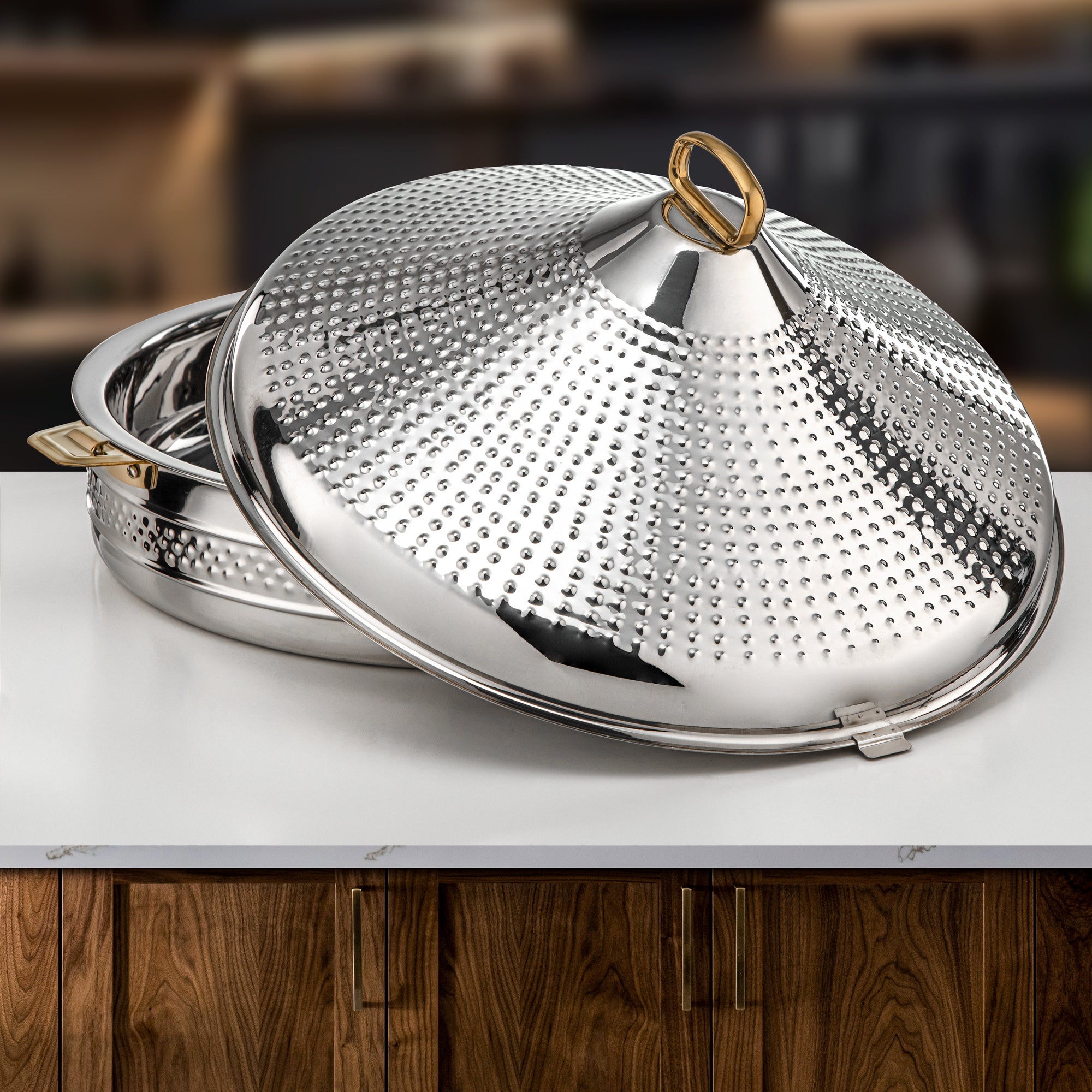 Almarjan Hot Pot Stainless Steel 50cm Silver Gold – Abeer