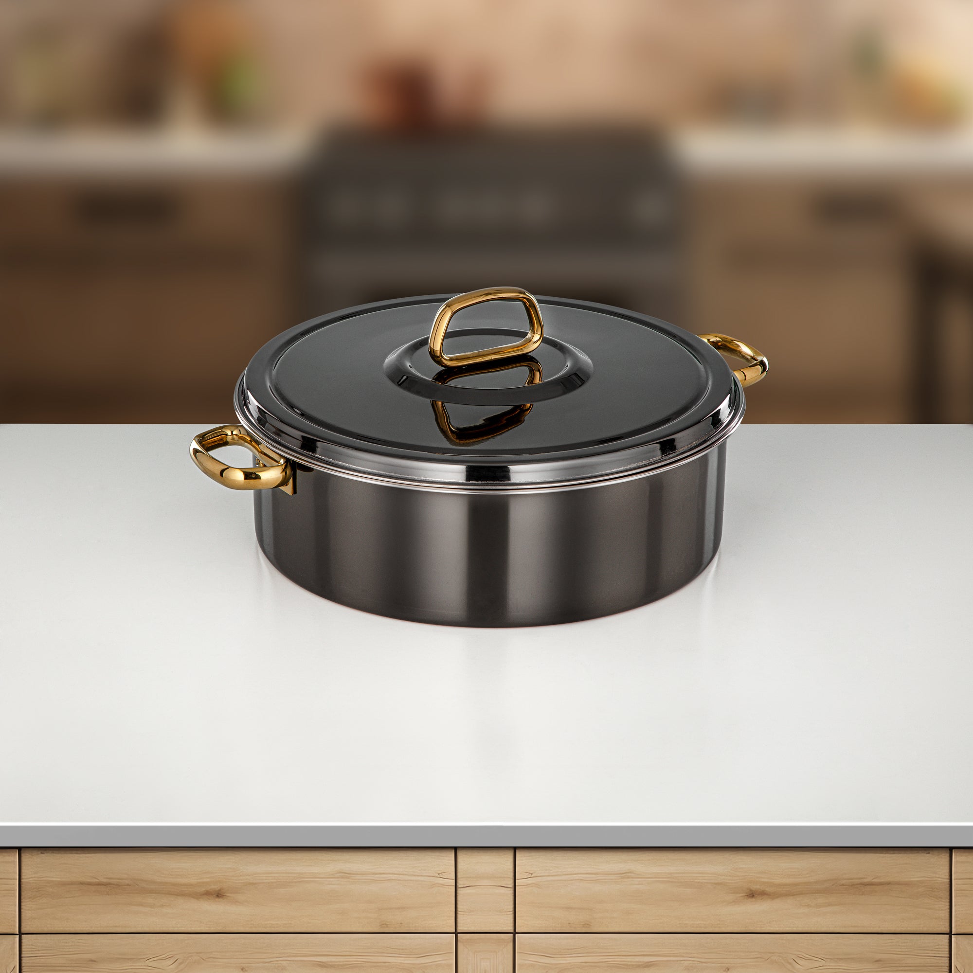 Almarjan Diana Hot Pot 30 cm Gun Black & Gold