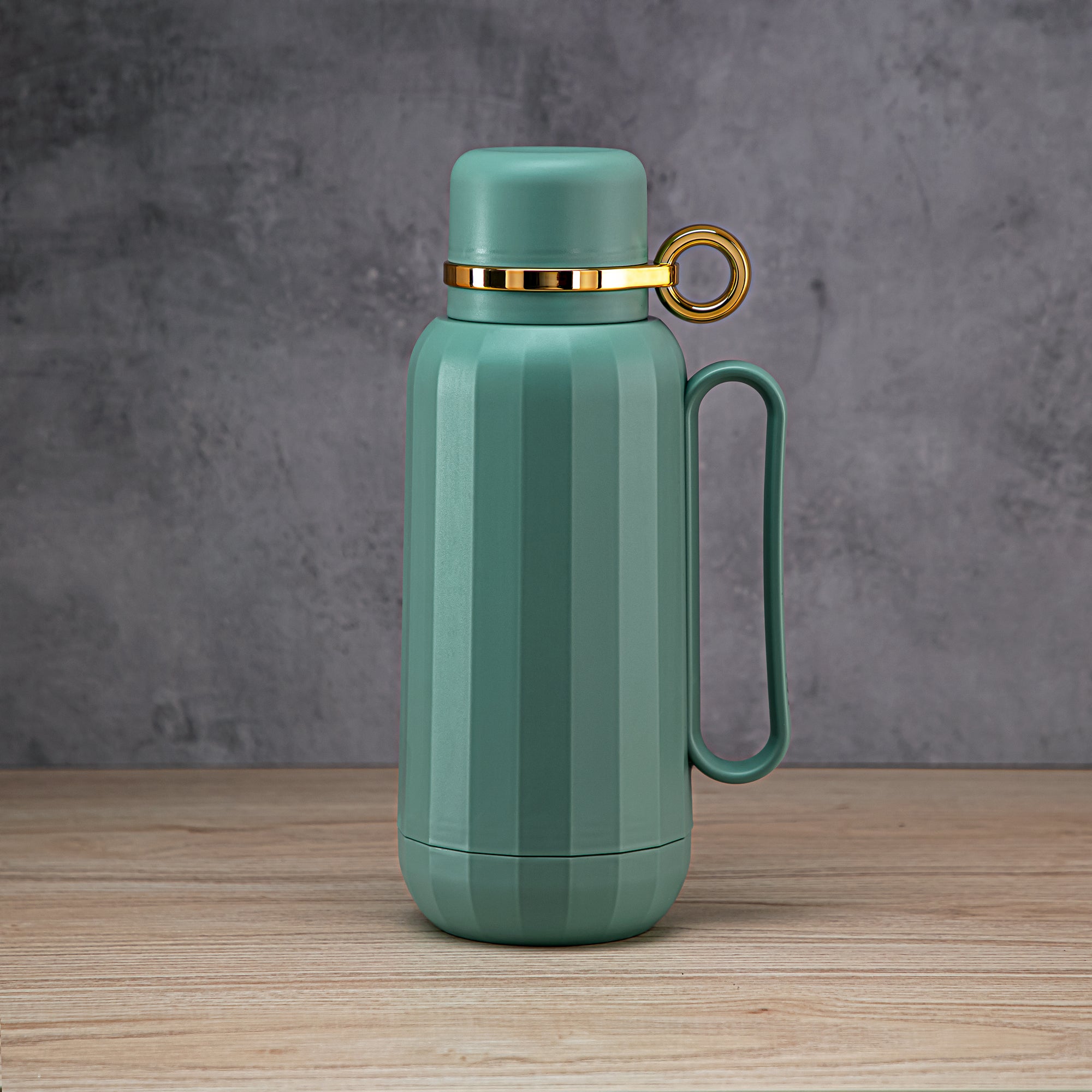 Almarjan 1 Liter Vacuum Flask Green & Gold - GT101 MMGG