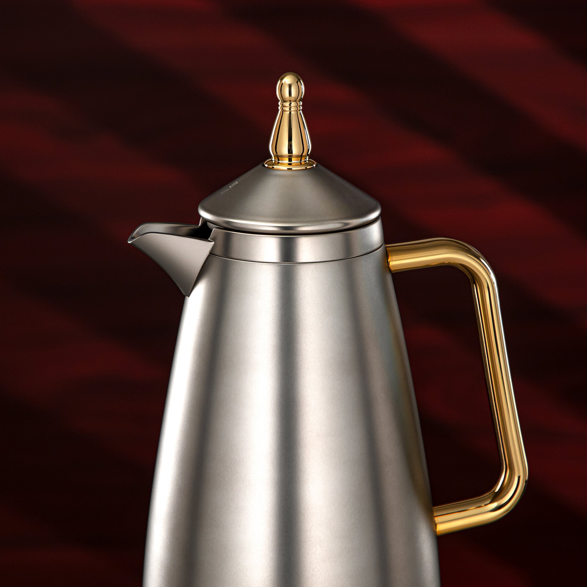 Almarjan Vacuum Flask Set 1L + 1L Matte Silver & Gold