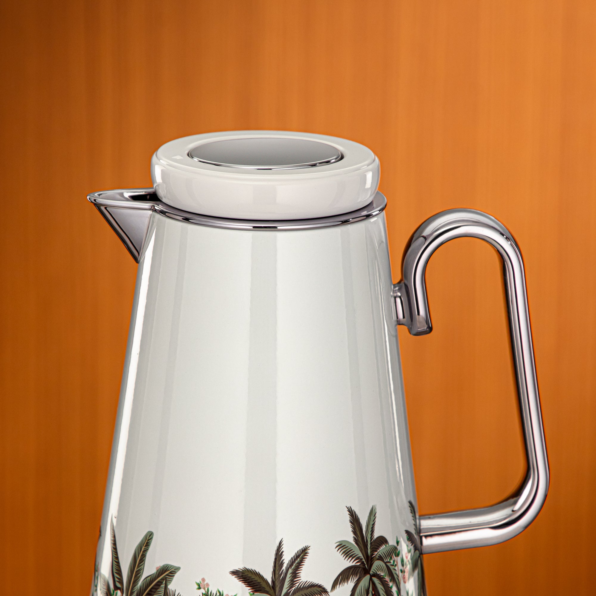 Almarjan Vacuum Flask 0.7L Floral & Silver