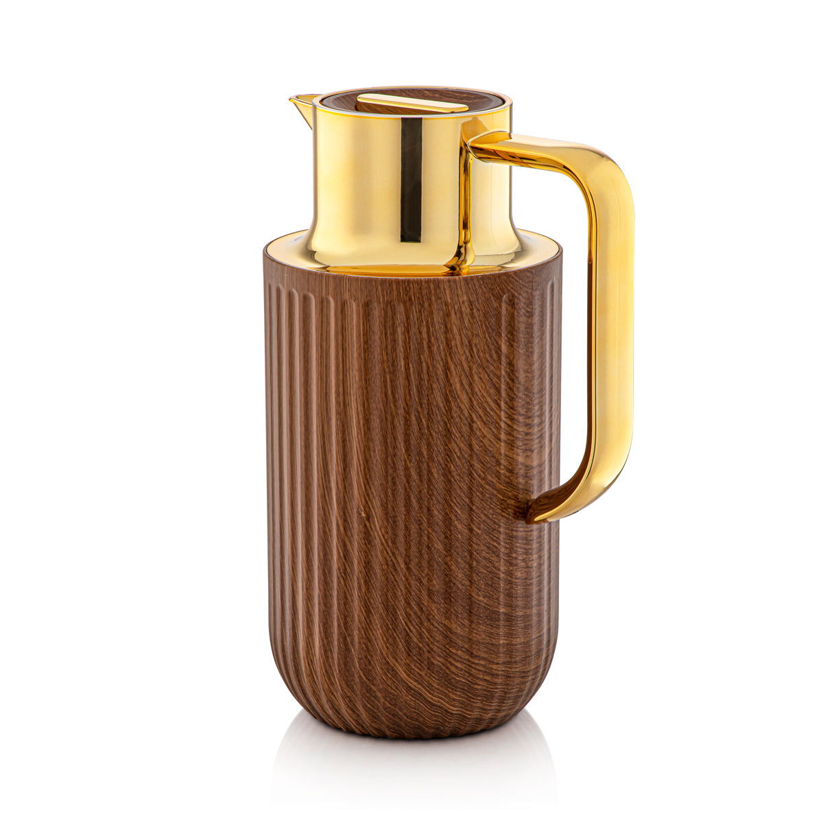 Almarjan 1.6 Liter Vacuum Flask  Light Wood & Gold - 2C122-160 LW/G