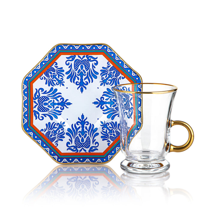 Almarjan 6 Pièces Etnik Collection Tasses à Thé en Verre - 87000