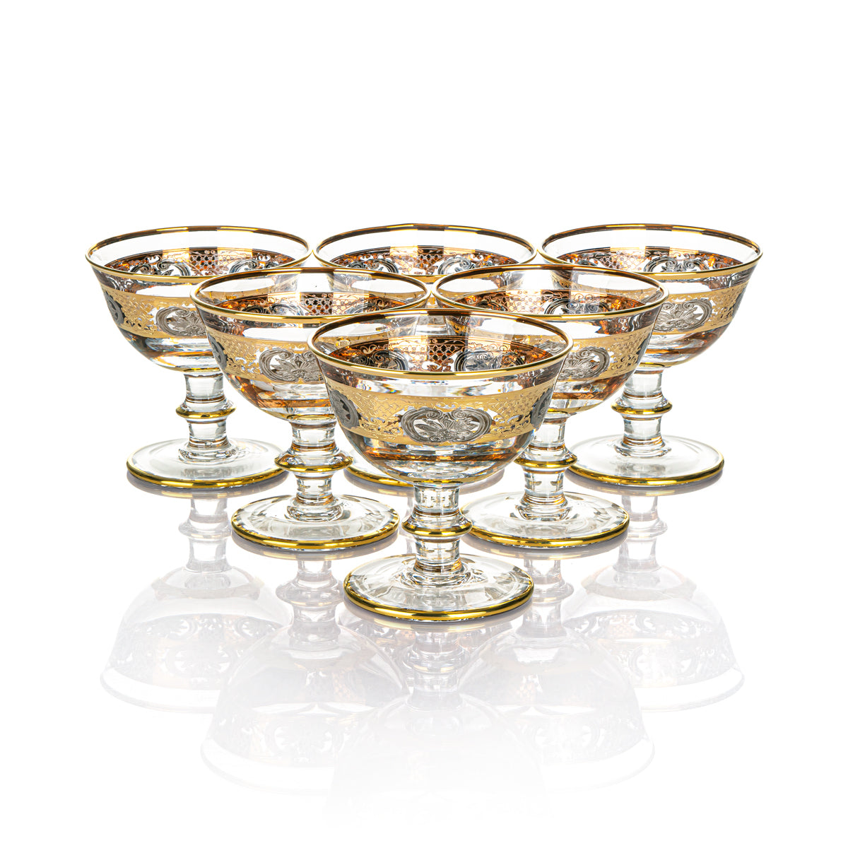 Almarjan 6 Pieces Glass Ice Cream Cup Set - 955/763