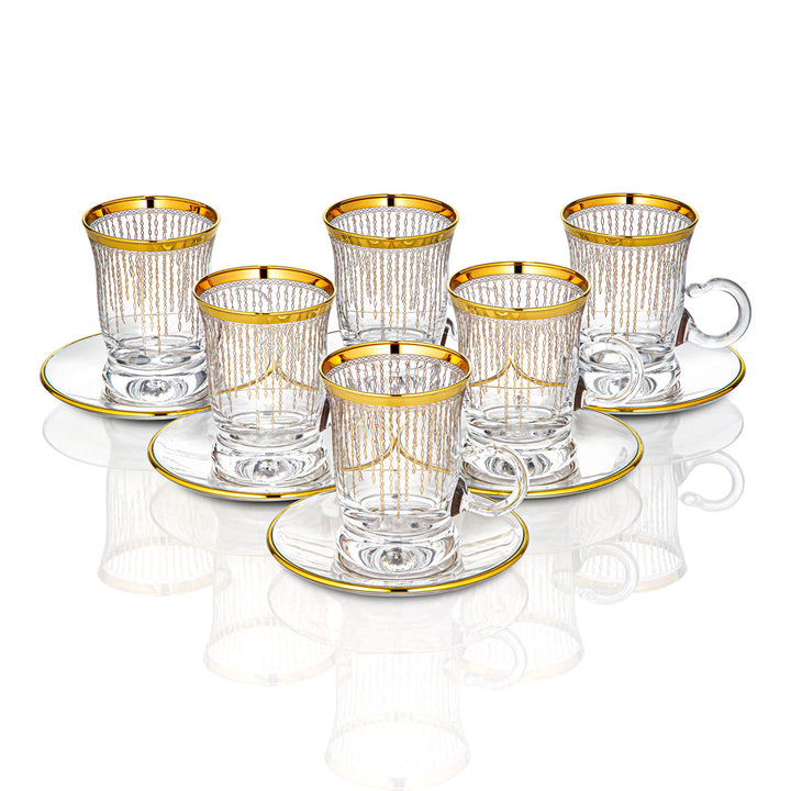 Service de tasses à thé en verre Combi 6 pièces - G758/1Z-35/11