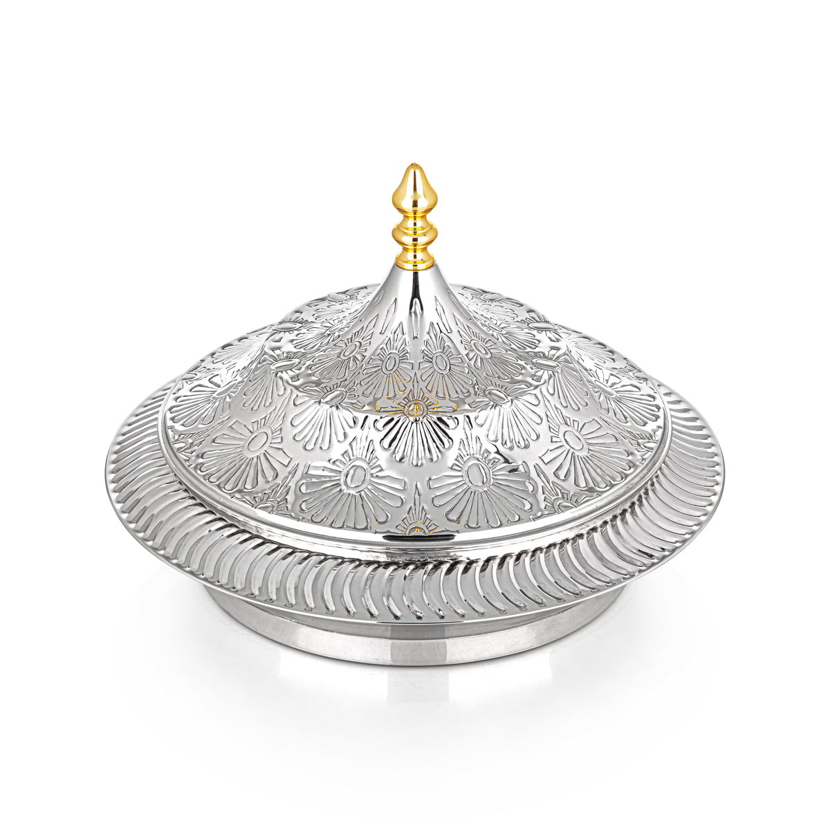 Almarjan 28 CM Brass Hot Pot Silver - MD-2938C