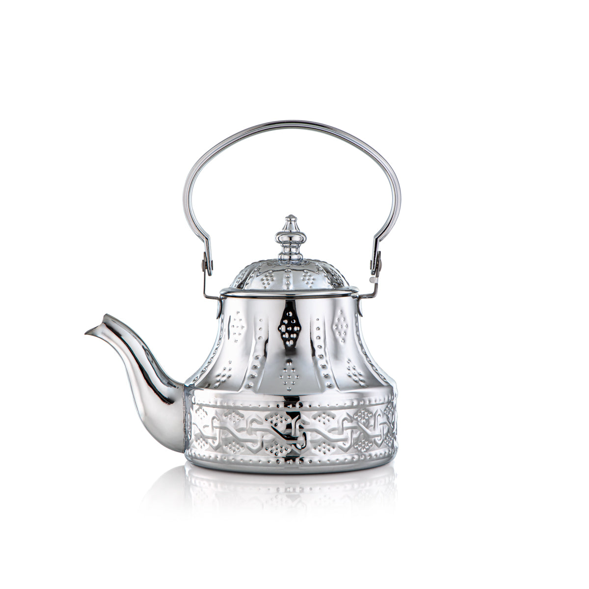 Almarjan 2 Pieces Sahara Collection Stainless Steel Dallah & Kettle set Silver - STS0010982