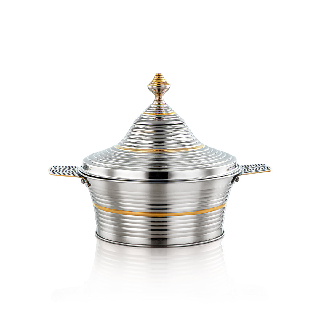 Almarjan 3 Pieces Worood Collection Stainless Steel Hot Pot Silver & Gold - H23PG2HG