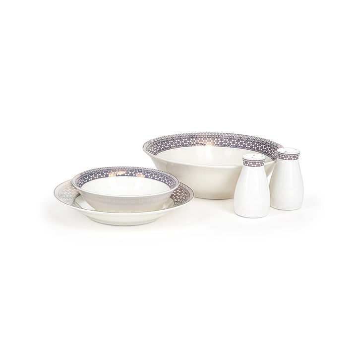 Service de table en porcelaine tendre 46 pièces Almarjan - SX-015