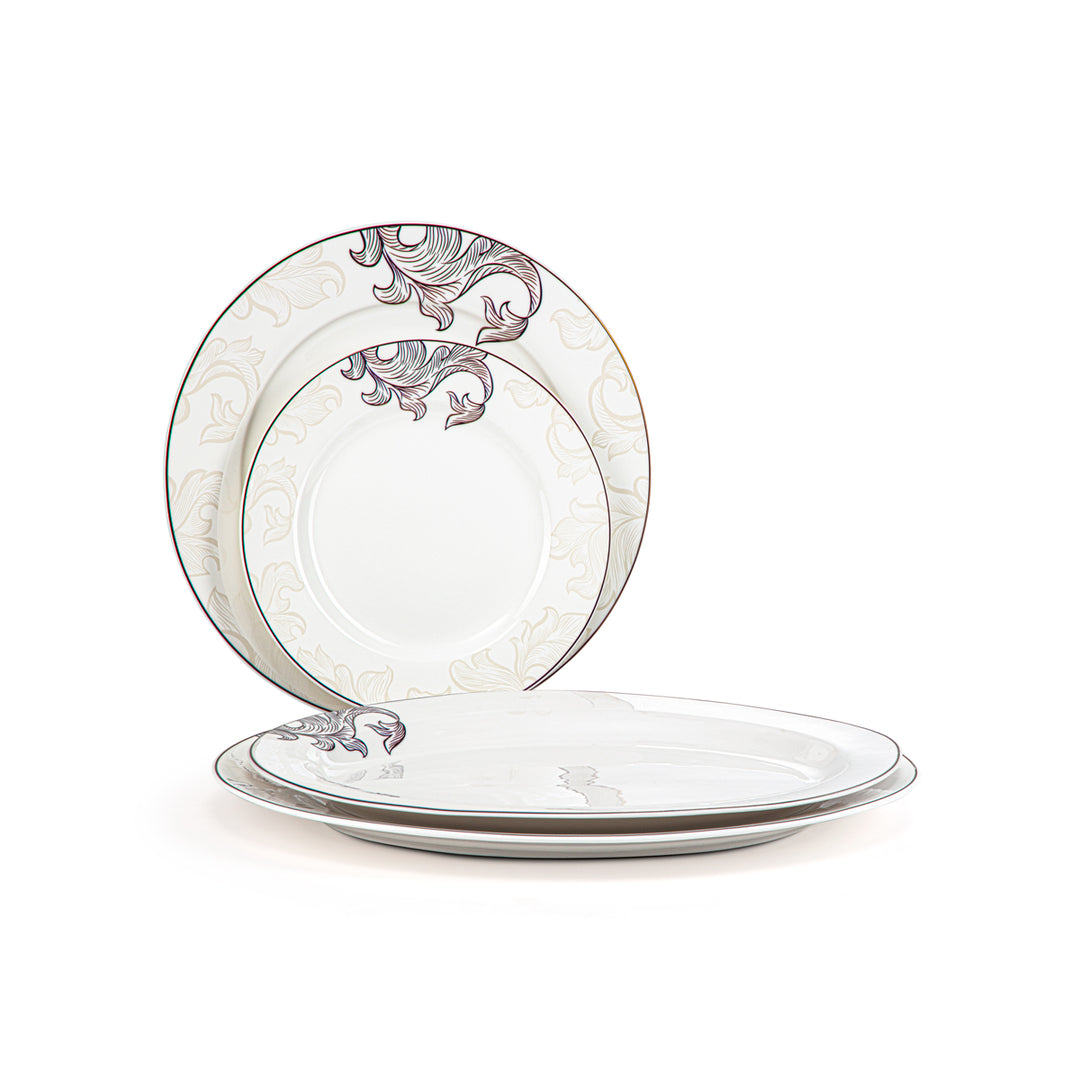 Service de table en porcelaine tendre 46 pièces Almarjan - SX-017