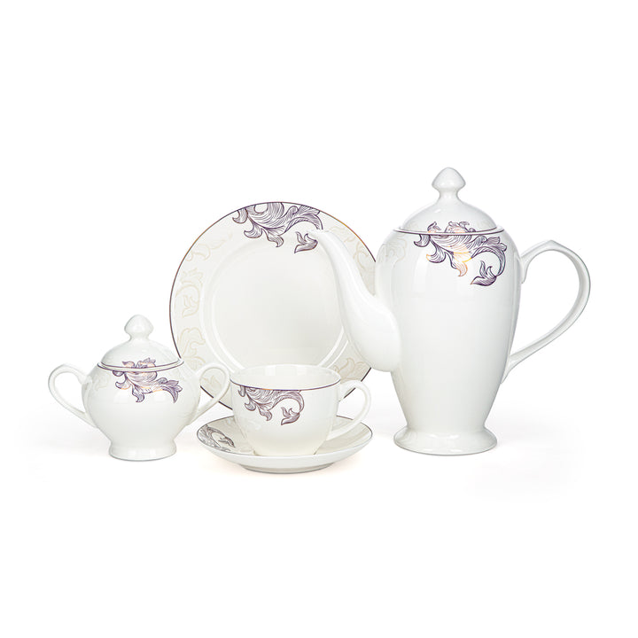 Service à thé en porcelaine tendre 22 pièces Almarjan - SX-017