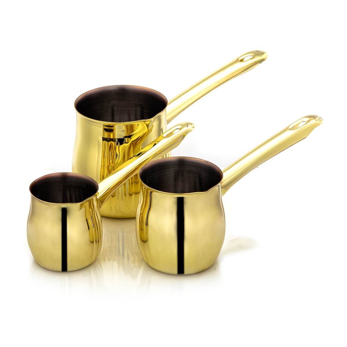 Almarjan 3 Pieces Stainless Steel Coffee Warmer Set Gold - STS0010660
