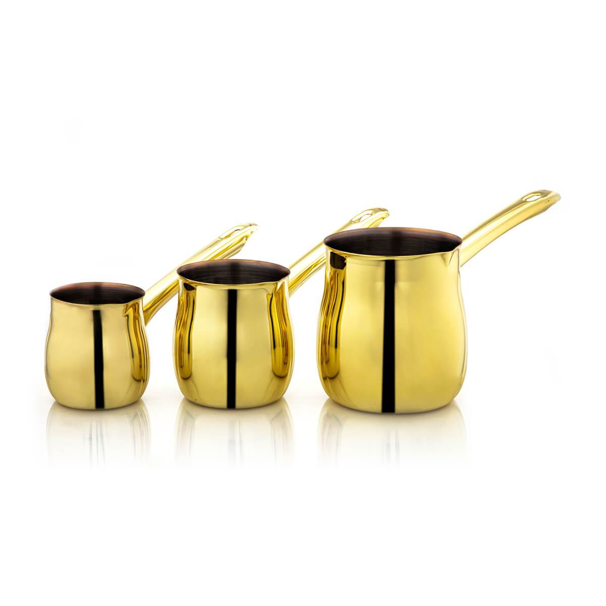 Almarjan 3 Pieces Stainless Steel Coffee Warmer Set Gold - STS0010660
