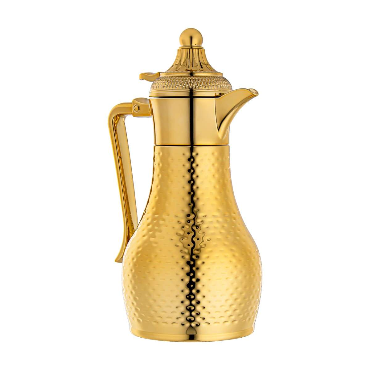 Almarjan 0.6 Liter Stainless Steel Double Wal Hammered Collection Vacuum Tea Dallah Gold - SUT/H-060-G